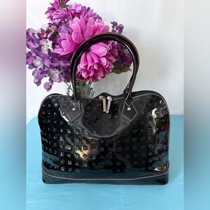 Arcadia made in Italy signature patent leather satchel